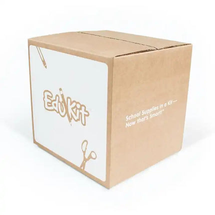 Cardboard box with an ’EduKit’ label